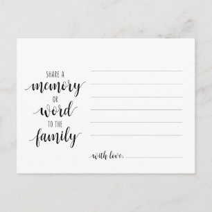 Funeral Service, Black Script, Share a memory Kaar Briefkaart