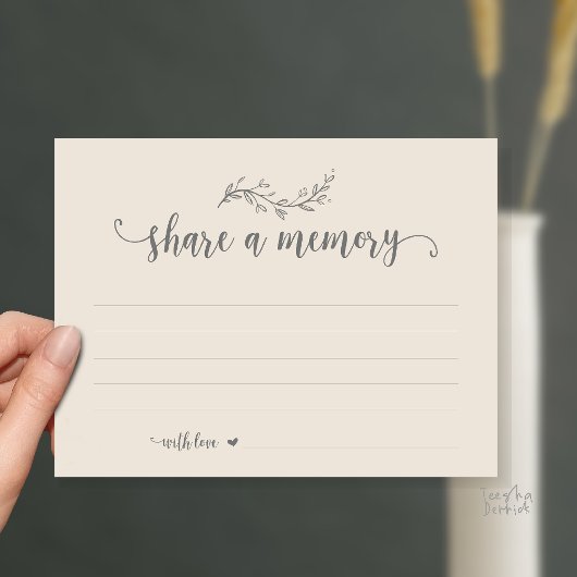 Funeral Service, Cream theme, Share a memory card Briefkaart
