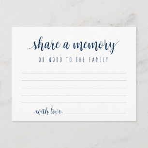 Funeral Service, Navy Blue, een geheugenkaart dele Briefkaart