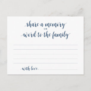 Funeral Service, Navy Blue, Share a memory Card Briefkaart