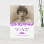 Funeral service programme paars vergeet-me-not fot programma (Voorkant)