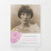 Funeral service programme roze blossom foto 6pp drieluik programma (Cover)