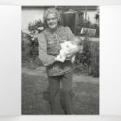 Funeral service programme roze vergeet-me-not bloe drieluik programma (Binnenkant midden)