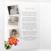 Funeral service programme striped roos red yellow drieluik uitnodiging (Binnenzijde eerst)