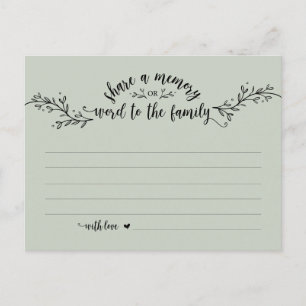 Funeral Service, Rustic Sage, Deel een geheugenkaa Briefkaart