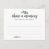 Funeral Service, Share a memory, Sympathy Card Briefkaart (Voorkant)