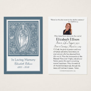 Funeral Sympathy Jesus Elegant Line Art Visitekaartje