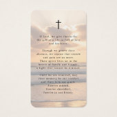 Funeral Sympathy Sunset Beach Photo Cross Prayer Visitekaartje (Achterkant)