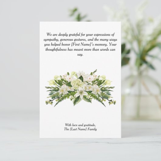 Funeral Thank You Card – With Gratitude Bedankkaart (Staand voorkant)