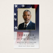 Funeral US Flag Military Photo Prayer Card (Devant)