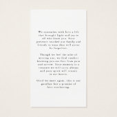 Funeral USA Flag Military Photo Prayer Card (Dos)