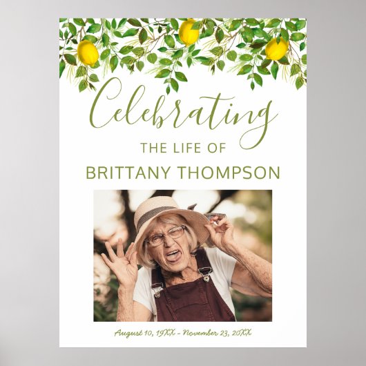 Funeral Welcome Sign. | Het leven geeft je emons Poster (Voorkant)