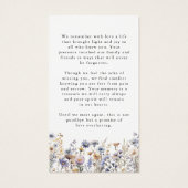 Funeral Wildflowers In Loving Memory Prayer Card (Dos)