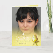 Funerale programmaorde van dienst gele roos programma (Voorkant)