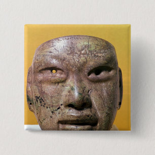 Funerary mask, Olmec, uit Mexico Vierkante Button 5,1 Cm