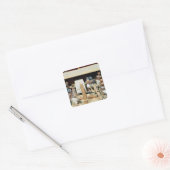 Funerary model of a carpentry workshop vierkante sticker (Envelop)