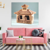 Funerary model of a house, Han Dynasty Canvas Afdruk (Insitu (Woonkamer))