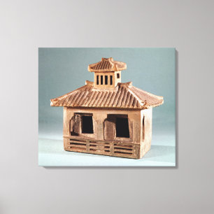 Funerary model of a house, Han Dynasty Canvas Afdruk