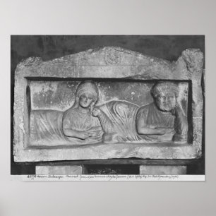 Funerary relief of a koppels uit Palmyra, Syrië Poster