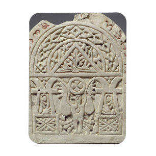 Funerary stela met een duif of adelaar, 8e tot 9e  magneet