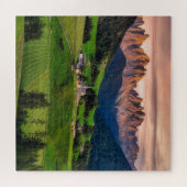 Funes, Italië schilderachtig landschapsfoto Legpuzzel (Horizontaal)