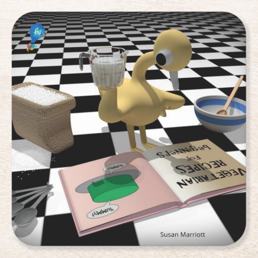 FUNetix Vierkante Kartonnen Onderzetter (Voorkant)