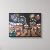 Funfair at Night Painting beroemd gemaakt door Alf Canvas Afdruk (Voorkant)