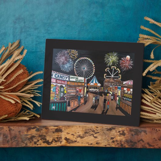 Funfair at Night Painting by Alfred Fox Fotoplaat (Zijkant)