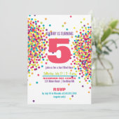 Funfetti foto verjaardagsfeestje uitnodiging (Staand voorkant)