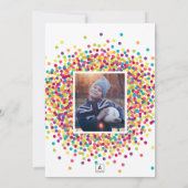 Funfetti foto verjaardagsfeestje uitnodiging (Achterkant)