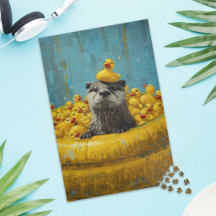 Funge Otter Rubber Eend Zwembad Legpuzzel