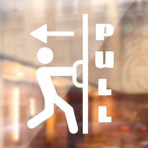 Funge trek stokmannetje glazen deur raam sticker b