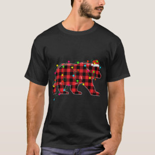Fungerend Beer kerstboom Rood geplaveid graasdiere T-shirt