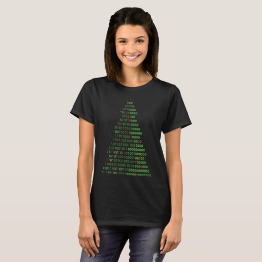 Fungerend Binary KerstTree Computer Programmers a T-shirt (Voorkant volledig)