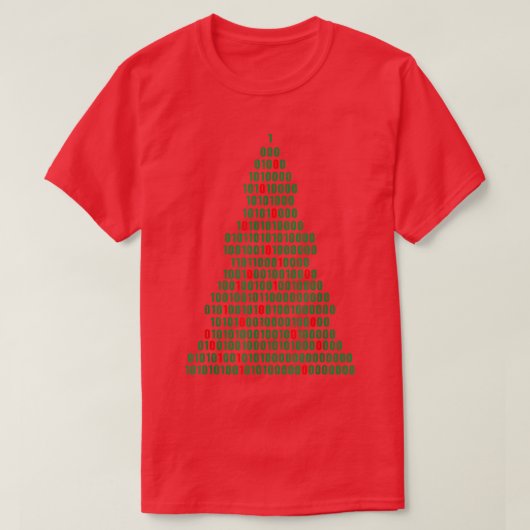 Fungerend Binary KerstTree Computer Programmers a T-shirt (Design voorkant)