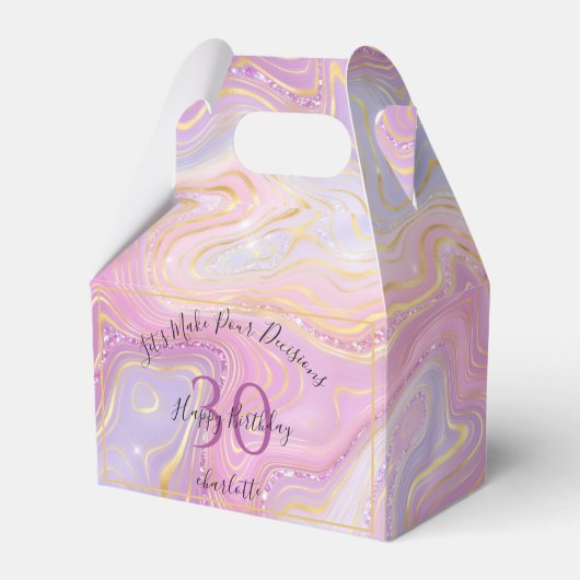 Fungerend elke leeftijd roze goudgiergeode bedankdoosjes (Voorkant Zijde)