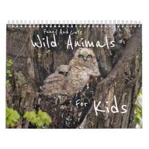 Fungerend en kalf wilde dieren voor kinderen #1 kalender
