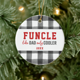 Fungerend gepersonaliseerd Funny oom Gecontroleerd Keramisch Ornament