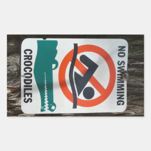 Fungerend NO SWIMMING Warning Sign Rechthoekige Sticker