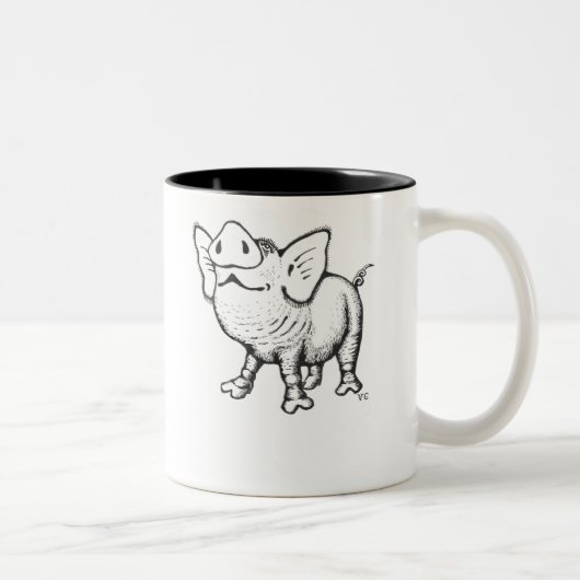 Fungerend ontwerp voor mok van varkenskoffie (Rechts)