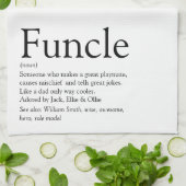 Fungerend, oom Definition Black en White Theedoek (Gevouwen)