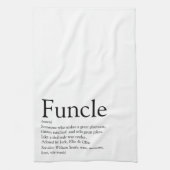 Fungerend, oom Definition Black en White Theedoek (Verticaal)