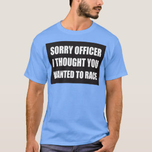 Fungerend politieagent koelt motorfiets of funny H T-shirt