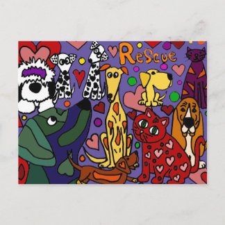 Fungerend reddingsvee Abstracte kunst Briefkaart