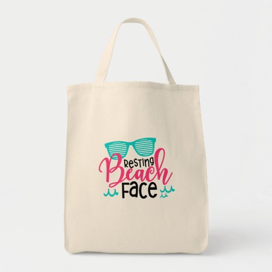 Fungerend strandontwerp zomer met tote bag (Voorkant)