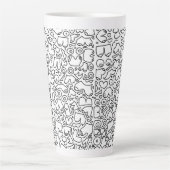 Fungerend volwassen borstpatroon latte mok (Voorkant)