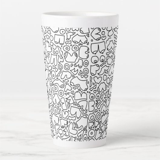 Fungerend volwassen borstpatroon latte mok (Voorkant)