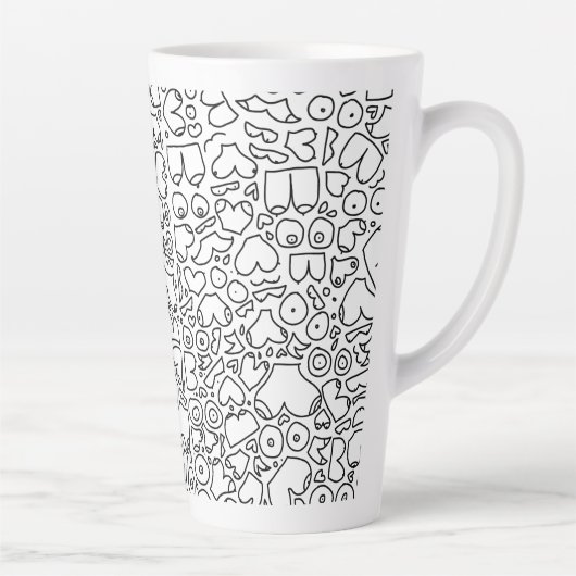 Fungerend volwassen borstpatroon latte mok (Rechts)