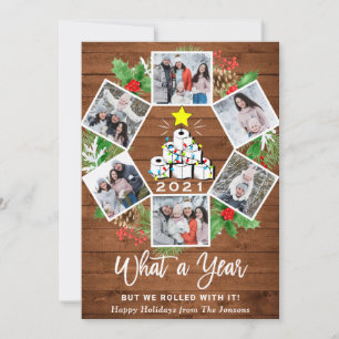 Fungerend wat een jaar kerstboom 6-FOTO Feestdagenkaart