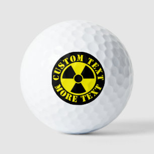Fungerend zwart-geel symbool voor nucleaire waarsc golfballen